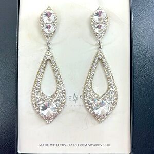 Stephanie Somers‎ Elissa Custom Clear Swarovski Stone Pageant Earrings